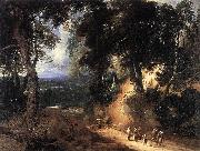 VADDER, Lodewijk de The Soignes Forest wet oil painting